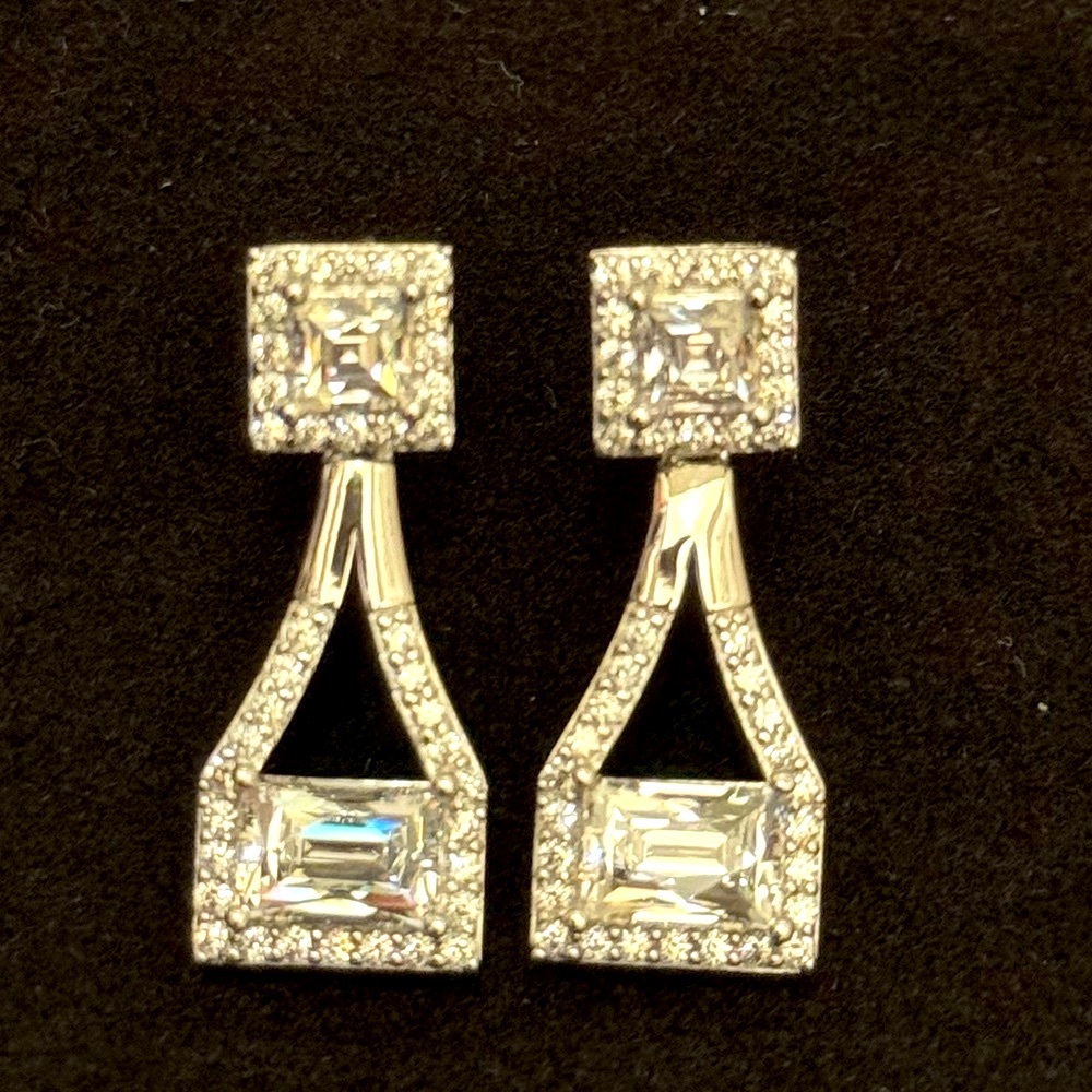 NWT Tycoon Bella Luce Art Deco Drop Earrings | CZ Statement Sparkle ✨ STUNNING
